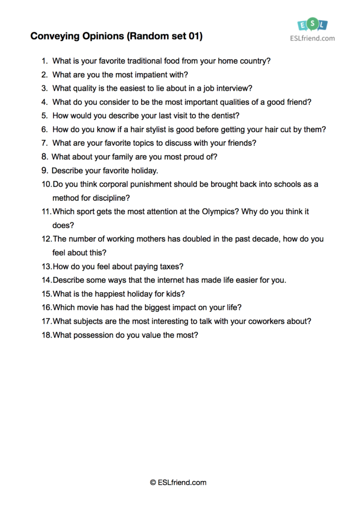 Funny Discussion Questions For High School Students